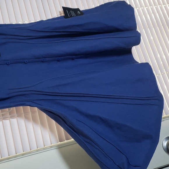 Lulu's Flattering Disposition Blue Button-Front Ribbed Mini Dress- Large-L-NWT - Picture 8 of 13